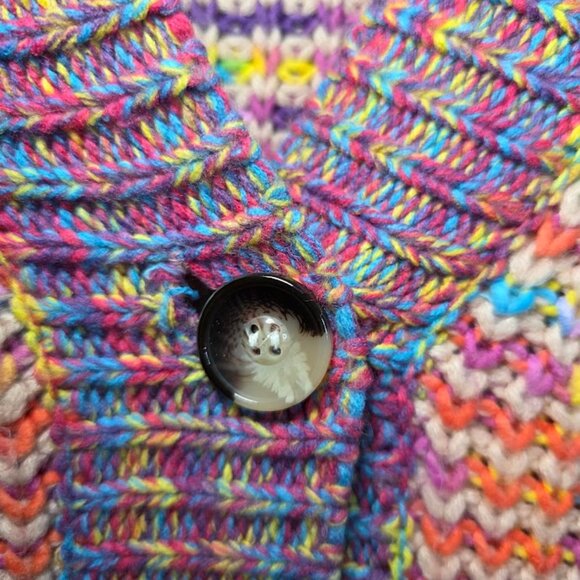 &Merci Knit Long Sleeve Rainbow Sweater Cardigan M - Picture 4 of 12